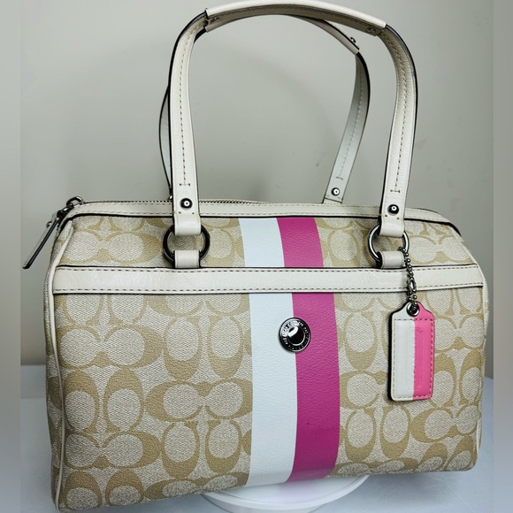 COACH SPEEDY TOTE PINK SIGNATURE C - Picture 3 of 12